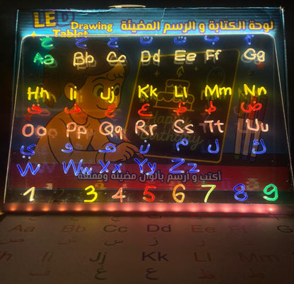 لوحة مضيئة +7  أقلام جميع الألوان